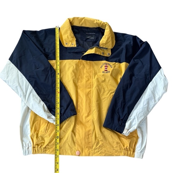 Vintage Baypointe Full Zip Nylon Jacket Hilton Head Island Packable Hood Size LG - Picture 2 of 6